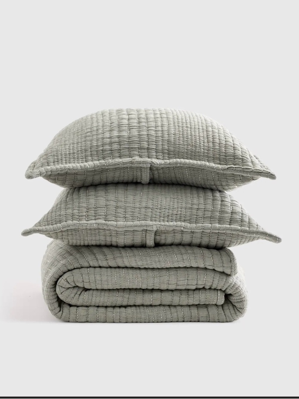 Quince Channel stitch quilt King SET with 2 King shams